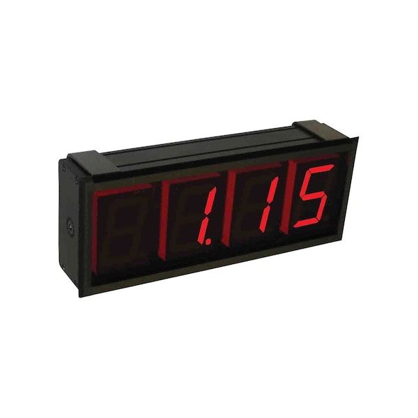Extra large digital panel meter, red LED segment display, with 90 to 250 VAC supply power.